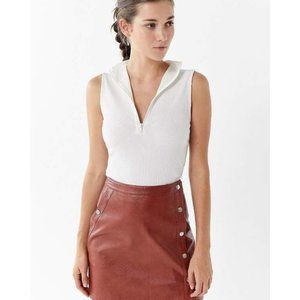 Urban Outfitters UO Faux Leather Side-Button Mini Skirt